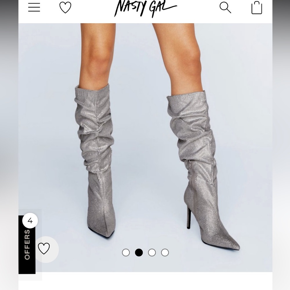 Nasty Gal Diamante Slouchy Boots